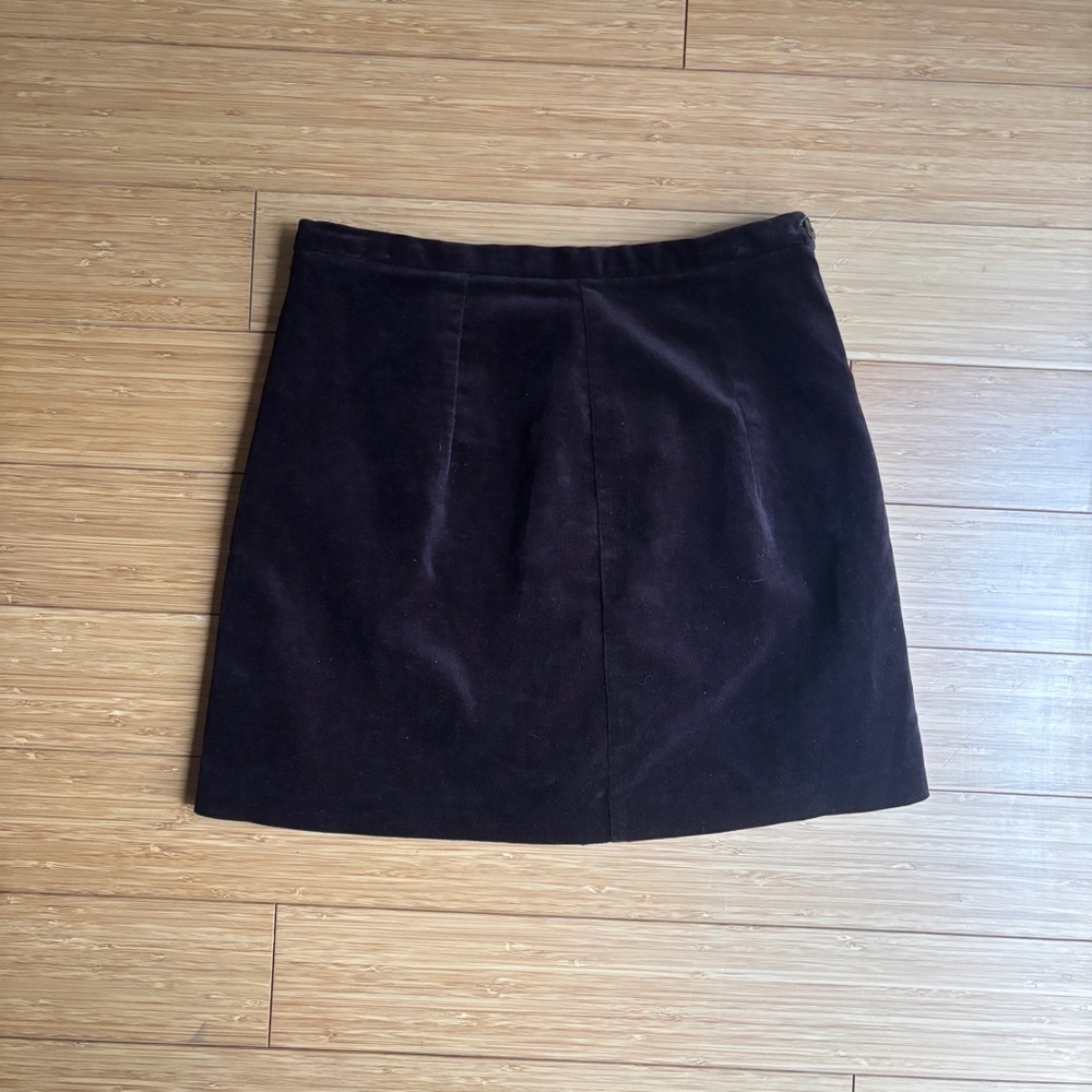 Vintage Equipment 90s brown velvet mini skirt